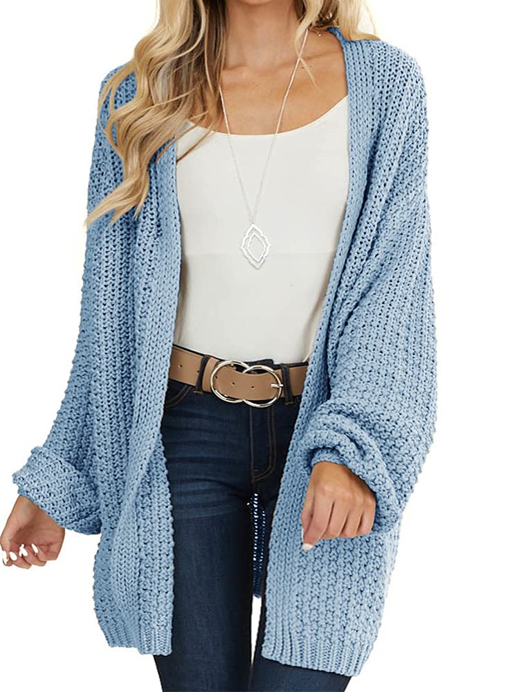 usvara Womens Oversized Open Front Knit Cardigan