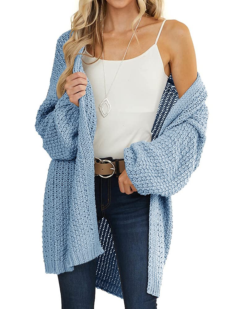 usvara Womens Oversized Open Front Knit Cardigan