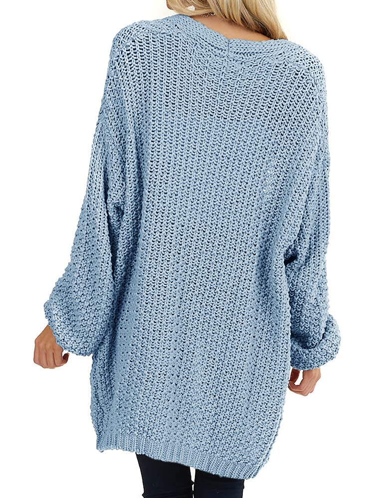 usvara Womens Oversized Open Front Knit Cardigan