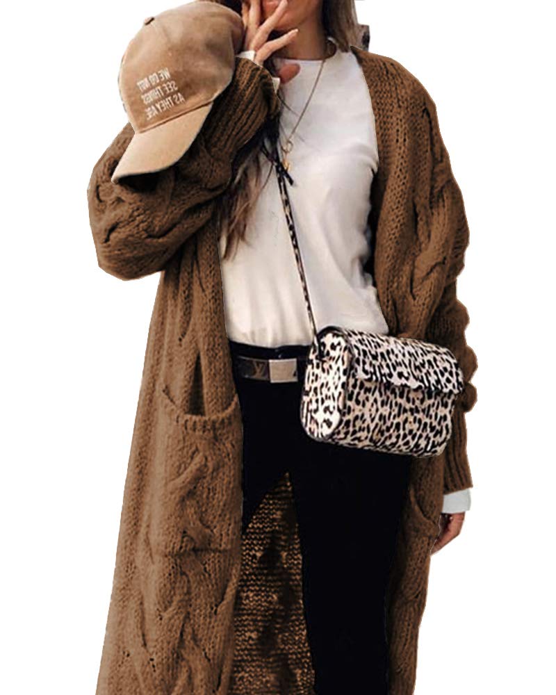usvara Womens Cable Knit Long Cardigan