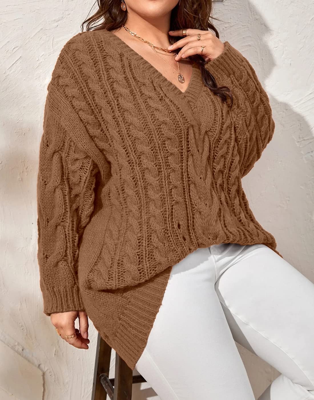 usvara Womens Plus Size Sweater