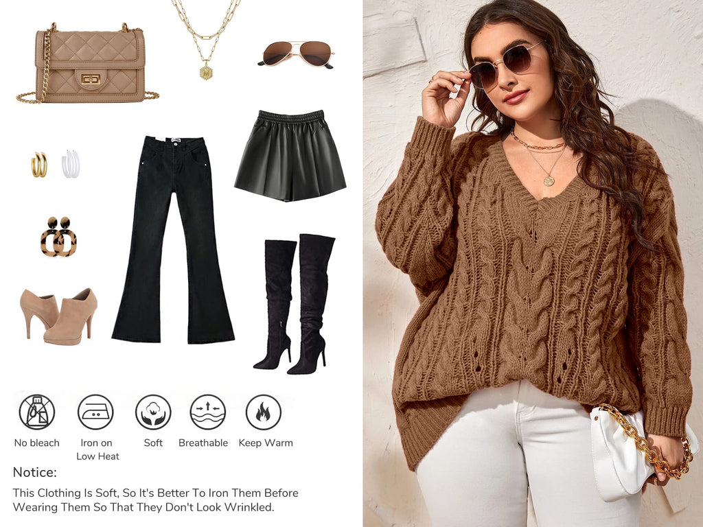 usvara Womens Plus Size Sweater