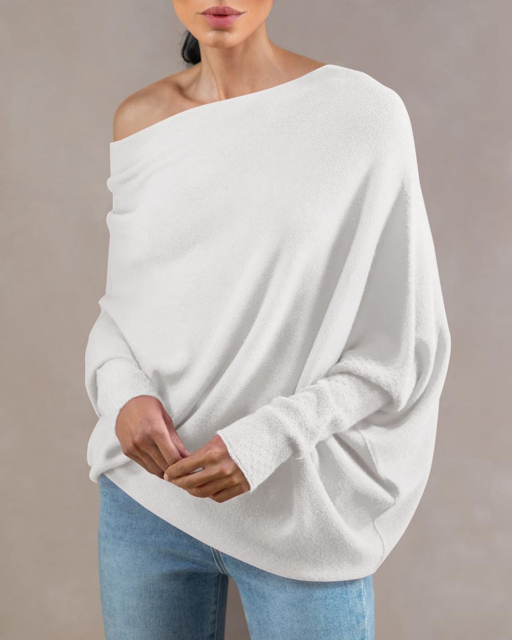 usvara Womens Boat Neck Oversized Knit Sweater