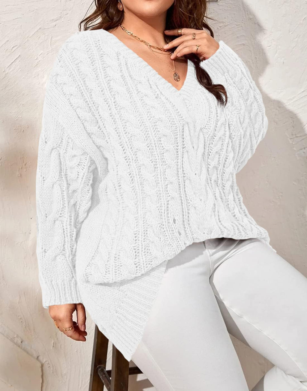 usvara Womens Plus Size Sweater