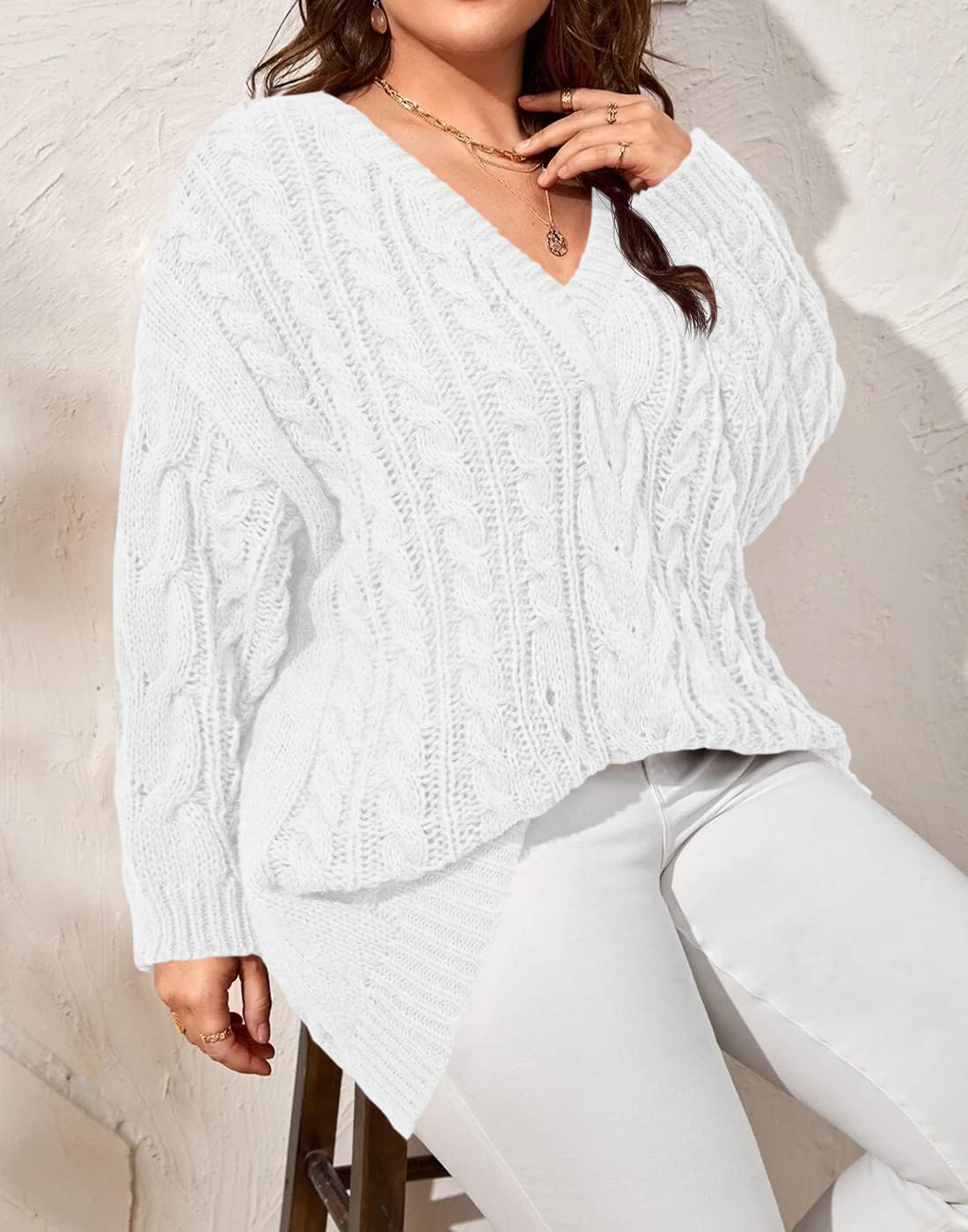 usvara Womens Plus Size Sweater