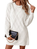 usvara Womens Cable Knit Fitted Mini Dress