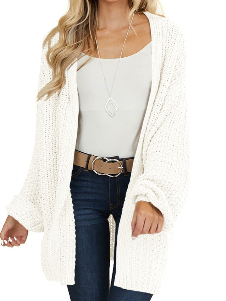 usvara Womens Oversized Open Front Knit Cardigan