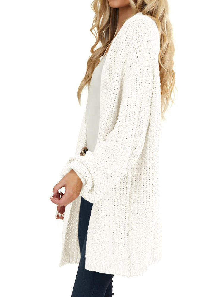 usvara Womens Oversized Open Front Knit Cardigan
