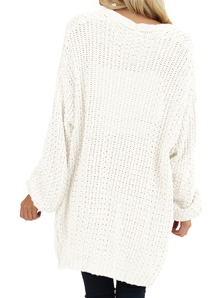 usvara Womens Oversized Open Front Knit Cardigan