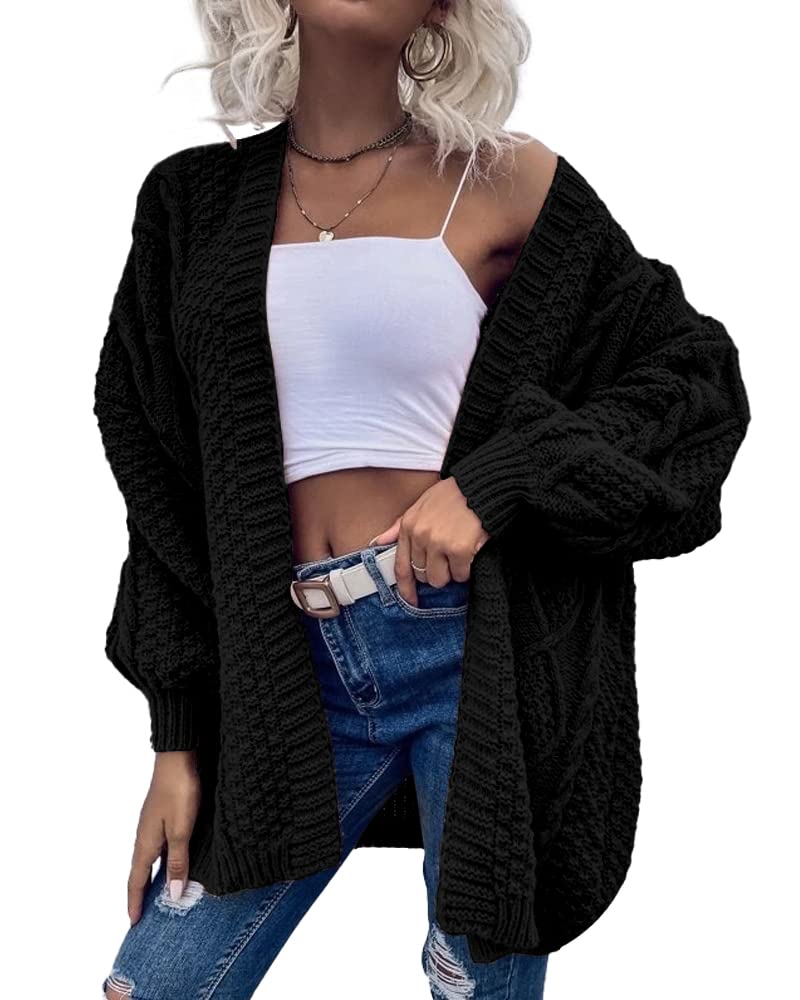 usvara Womens Chunky Cable Knit Cardigan