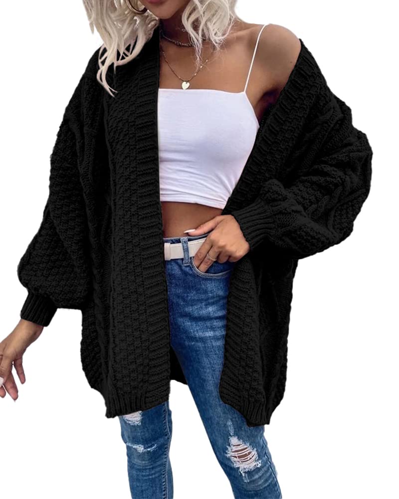 usvara Womens Chunky Cable Knit Cardigan