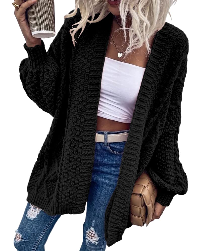 usvara Womens Chunky Cable Knit Cardigan