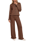 usvara Women Ruffle Knit Lounge Set