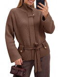 usvara Womens Zip Up Stand Collar Sweater