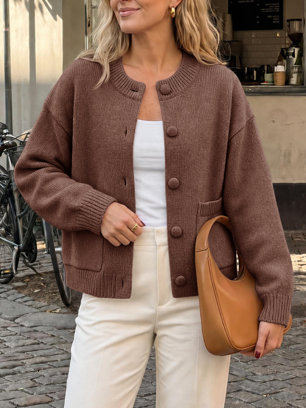 usvara Womens Casual Knit Button Up Cardigans