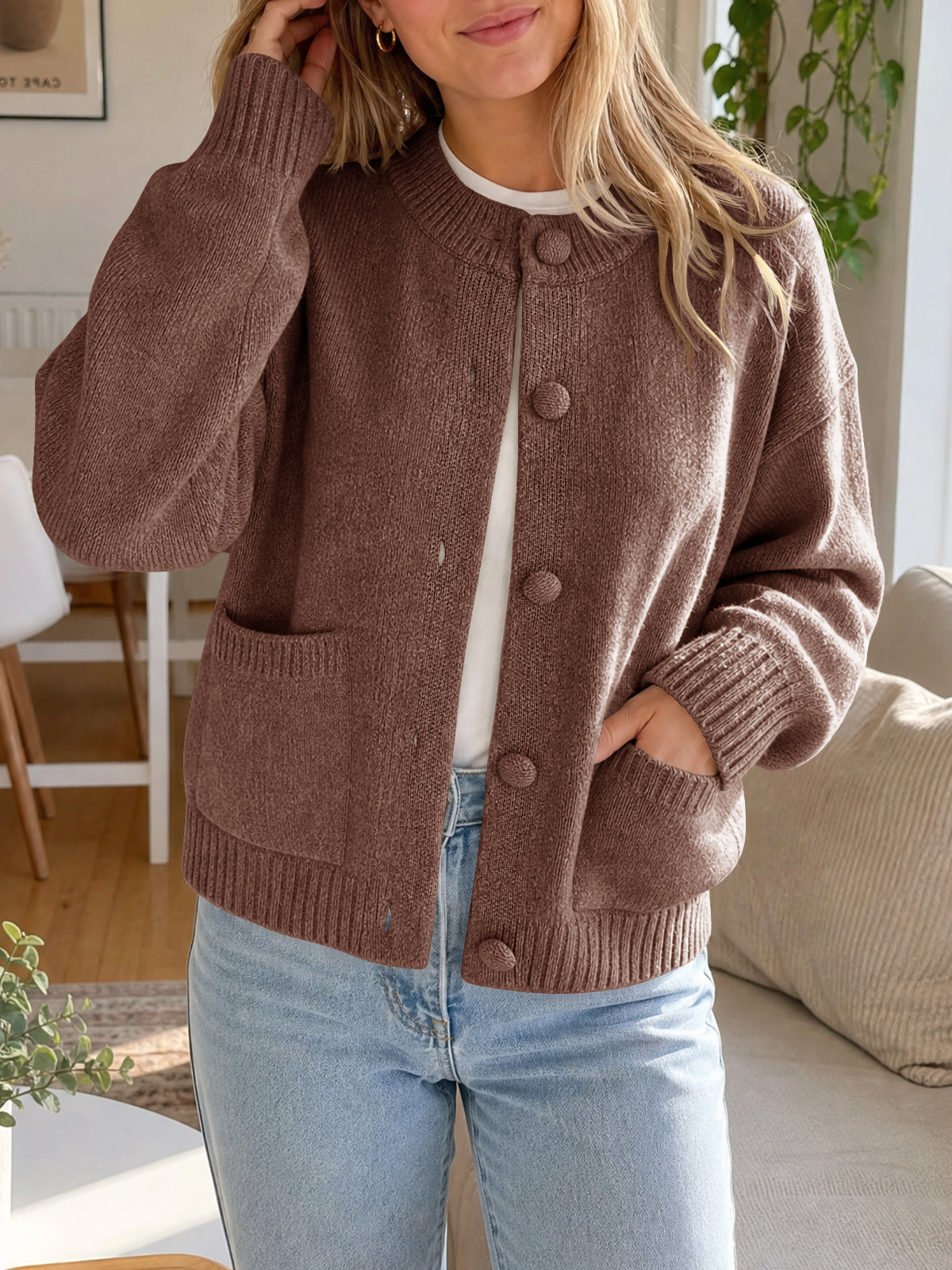 usvara Womens Casual Knit Button Up Cardigans