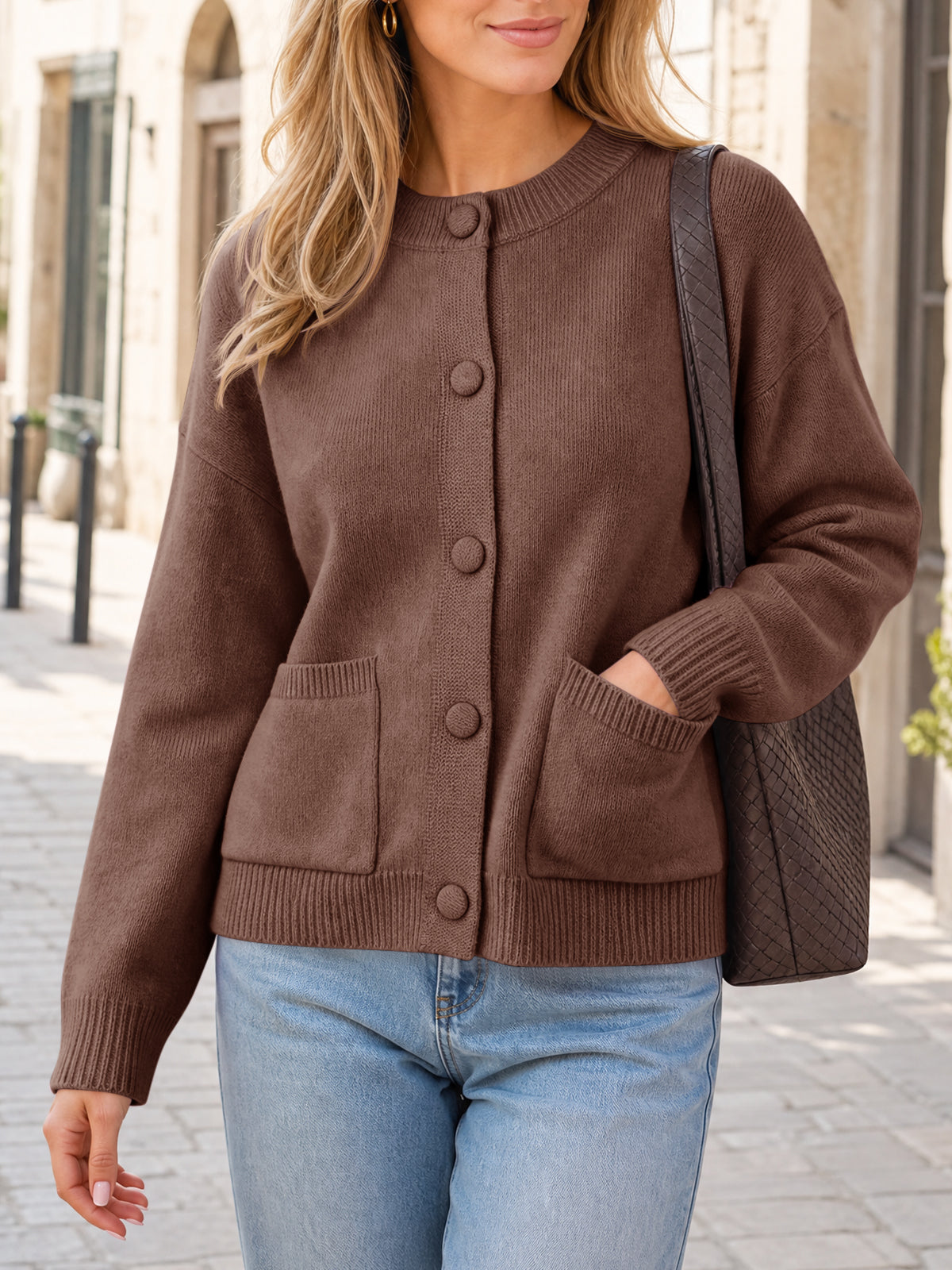 usvara Womens Casual Knit Button Up Cardigans