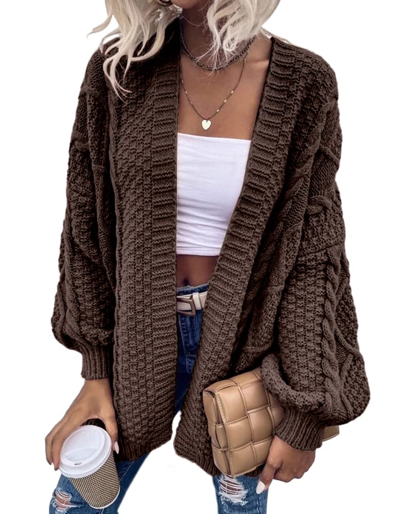 usvara Womens Chunky Cable Knit Cardigan