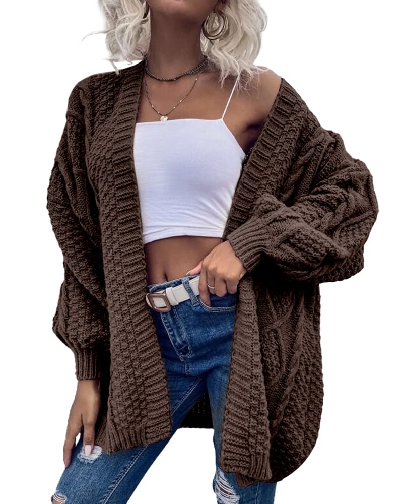 usvara Womens Chunky Cable Knit Cardigan