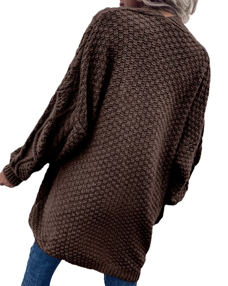 usvara Womens Chunky Cable Knit Cardigan