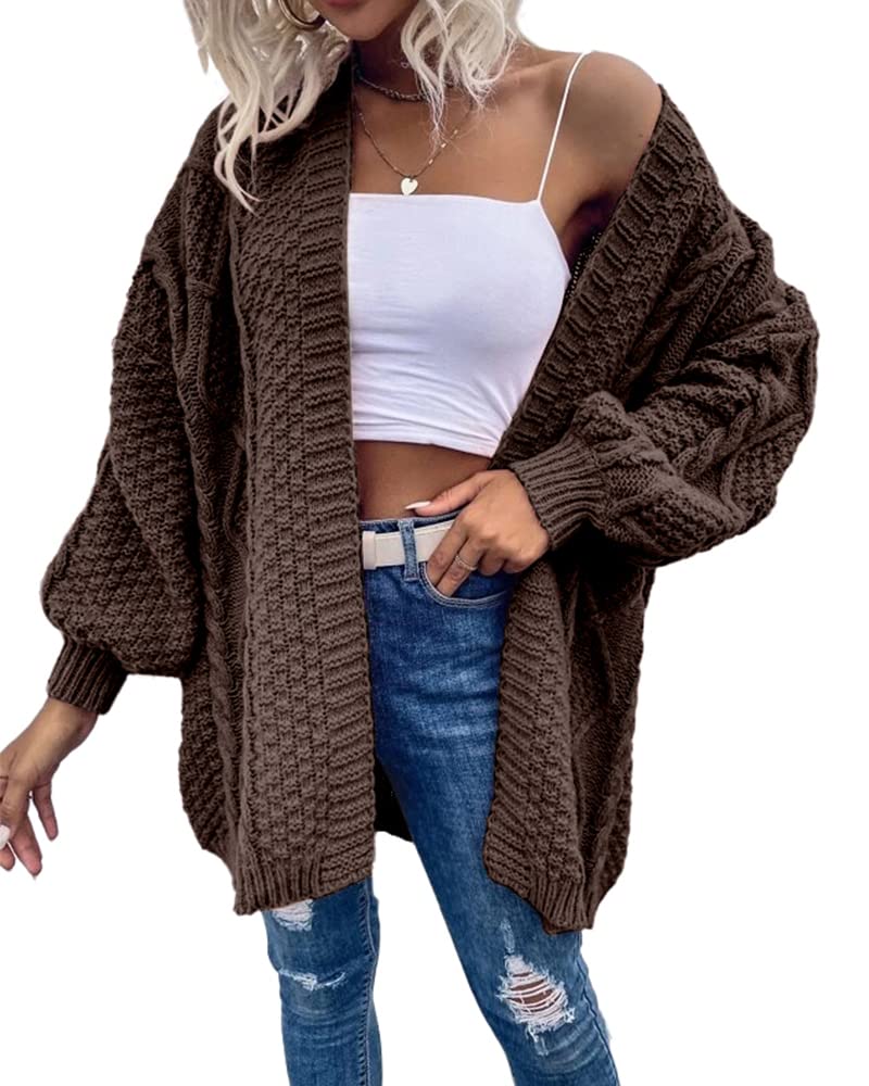 usvara Womens Chunky Cable Knit Cardigan