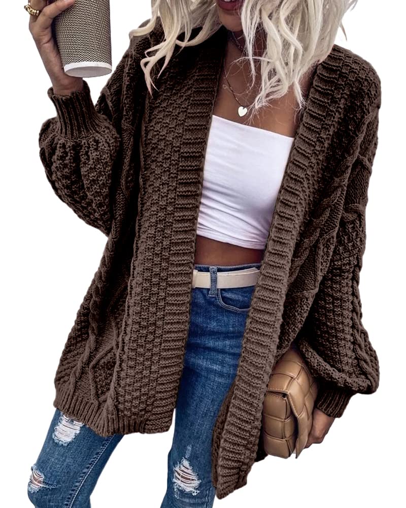 usvara Womens Chunky Cable Knit Cardigan