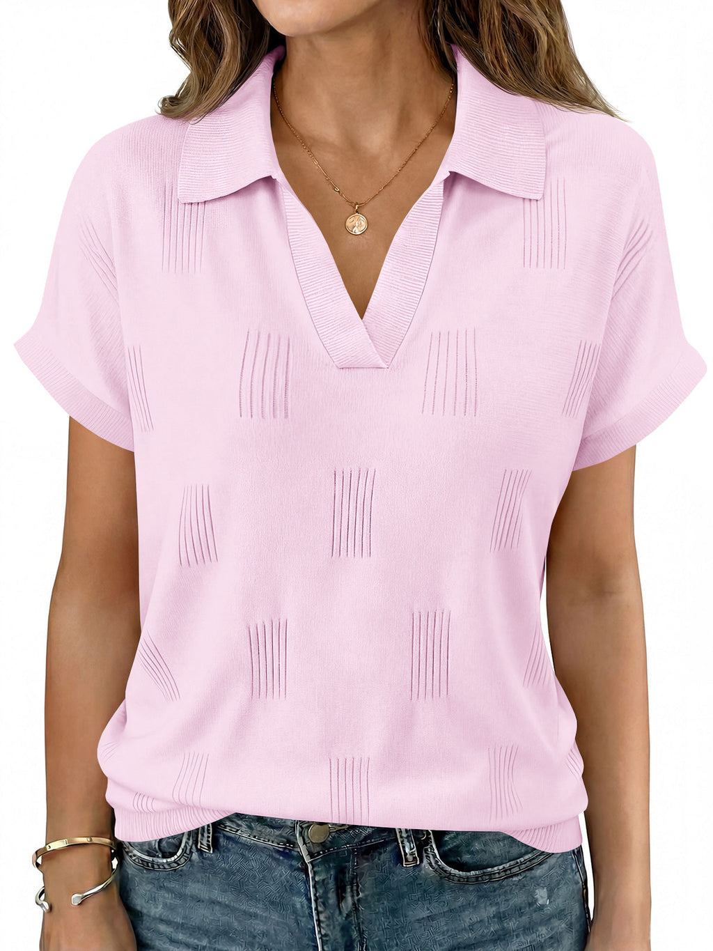 usvara Womens Cap Sleeve V Neck Shirt