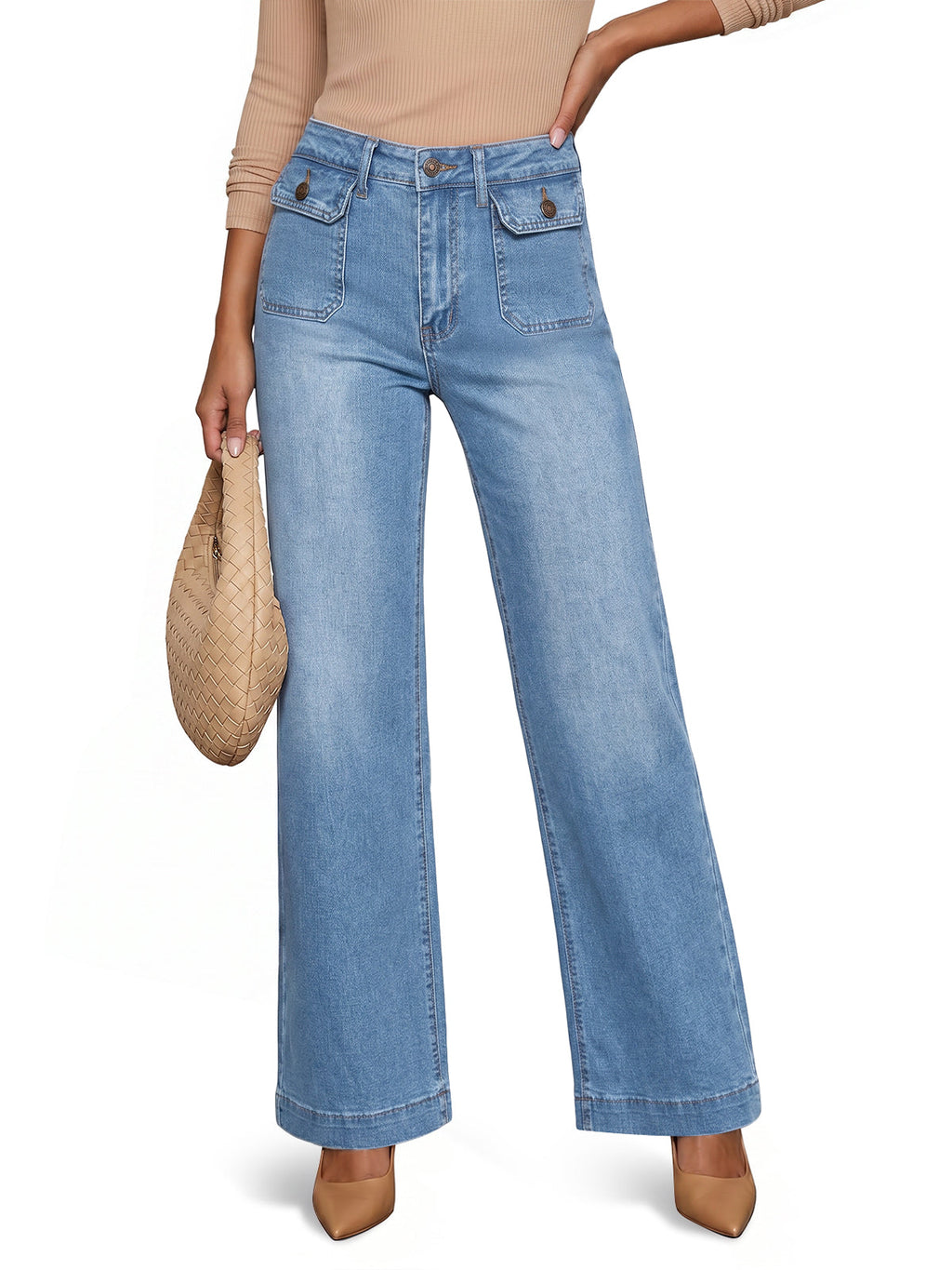 usvara Women High Waisted Denim Jeans