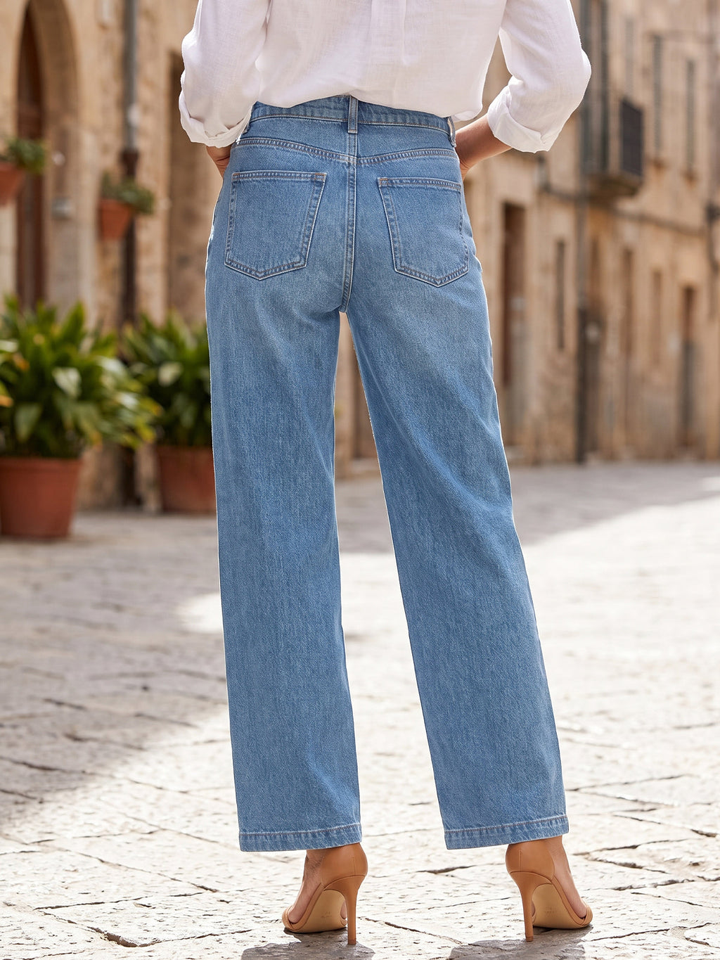 usvara Women High Waisted Denim Jeans