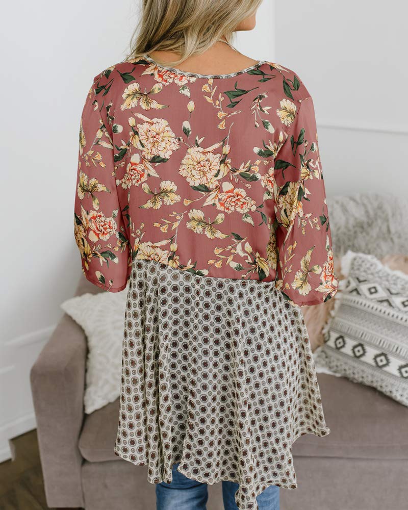 usvara Womens Tie Front Floral Kimono Cardigans