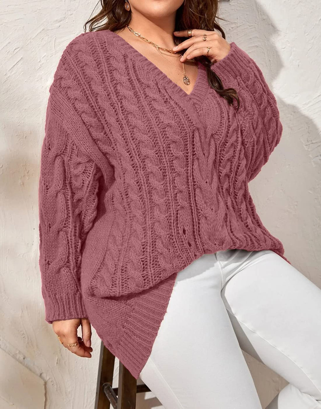 usvara Womens Plus Size Sweater