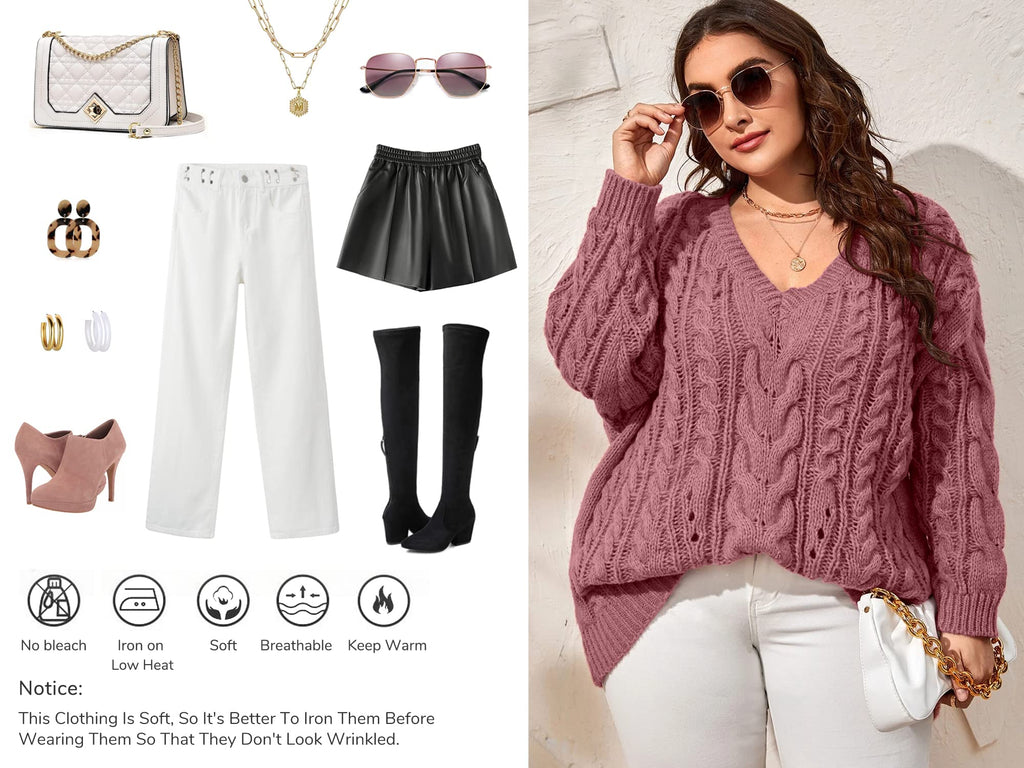usvara Womens Plus Size Sweater