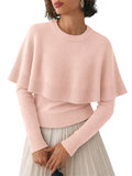 usvara Womens Poncho Ribbed Knit Sweater