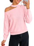 usvara Womens Off Shoulder Halter Sweater