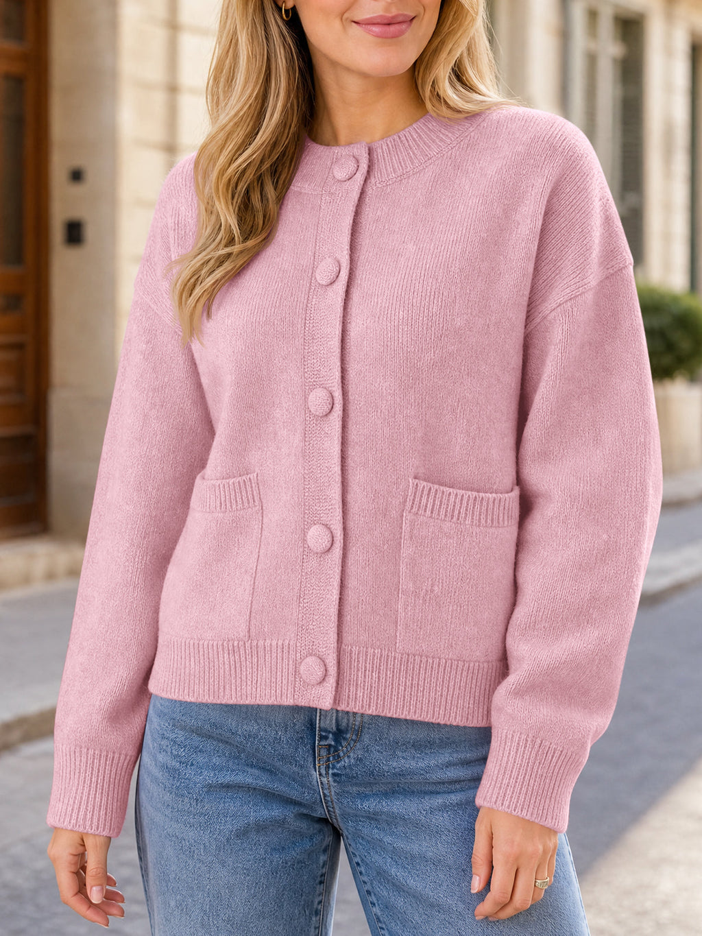 usvara Womens Casual Knit Button Up Cardigans