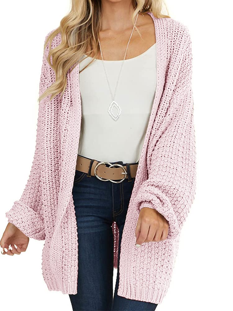 usvara Womens Oversized Open Front Knit Cardigan