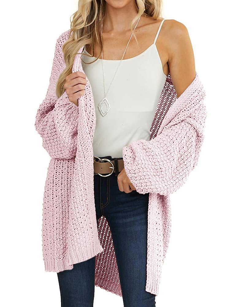 usvara Womens Oversized Open Front Knit Cardigan