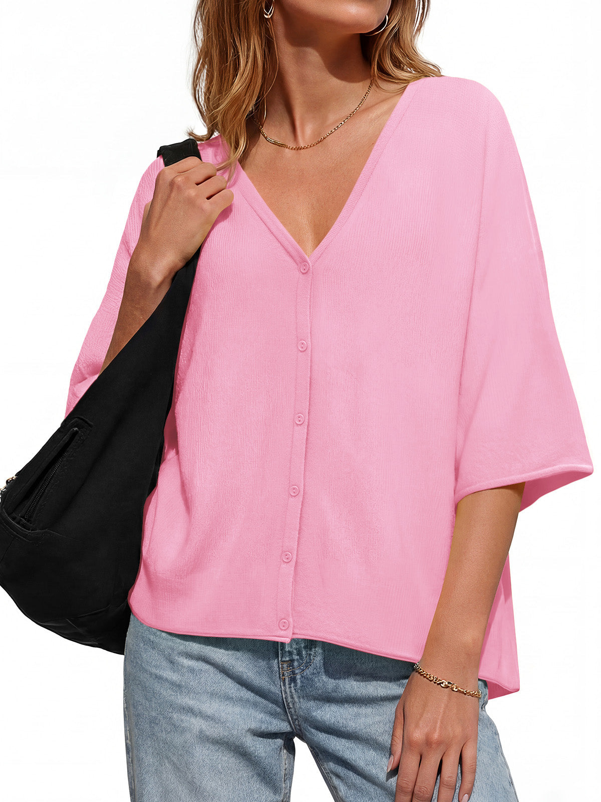 usvara Womens Batwing Half Sleeve Oversized Cardigans