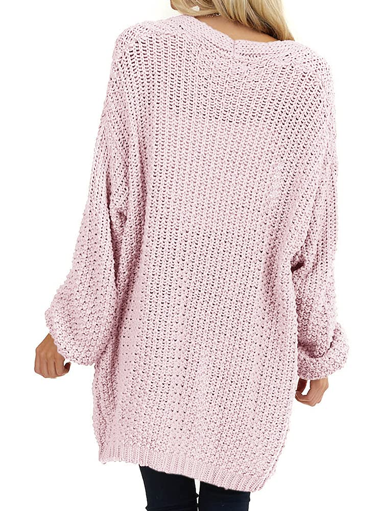 usvara Womens Oversized Open Front Knit Cardigan