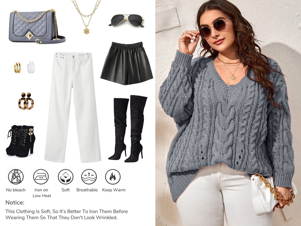 usvara Womens Plus Size Sweater