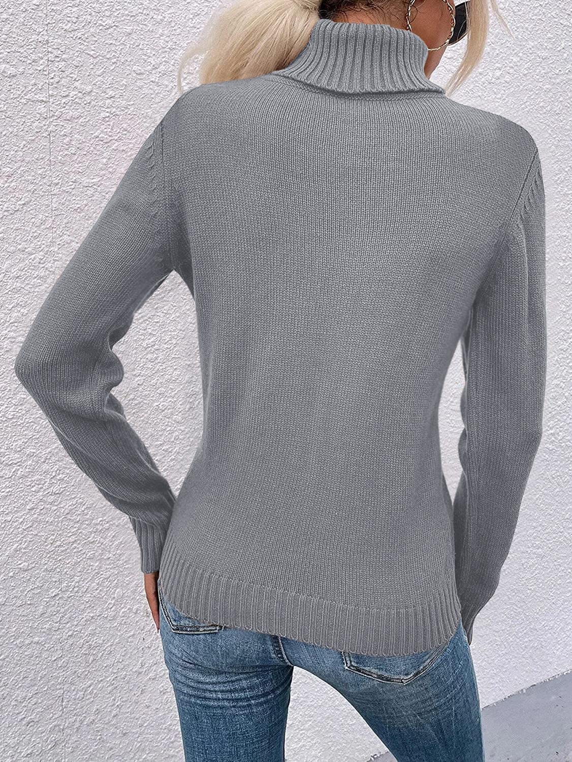 usvara Women Turtleneck Cable Knit Sweater