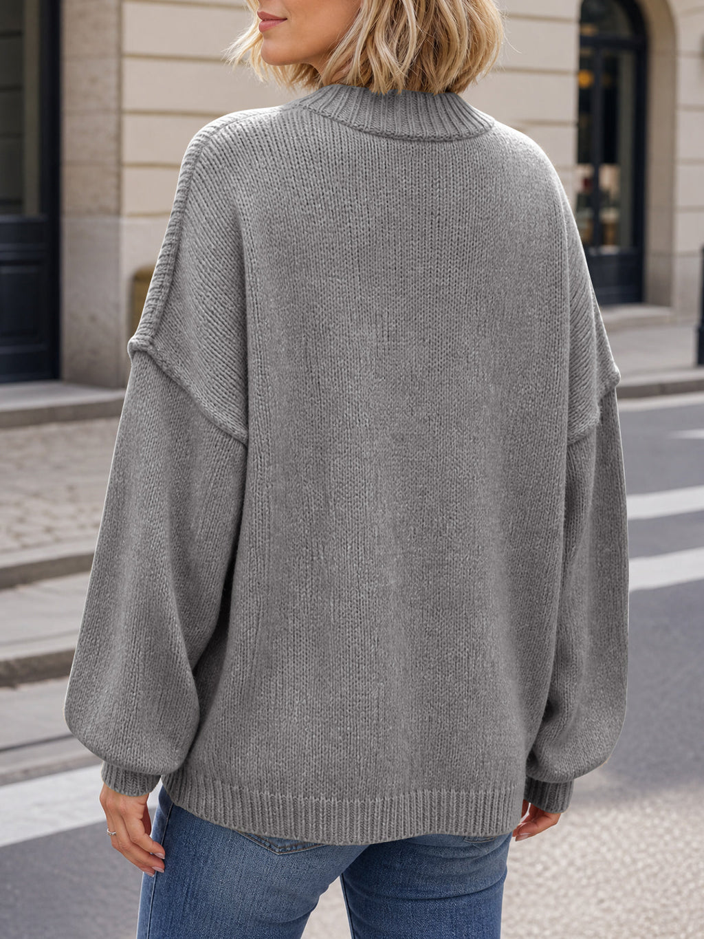 usvara Womens Fish Graphic Oversized Sweater