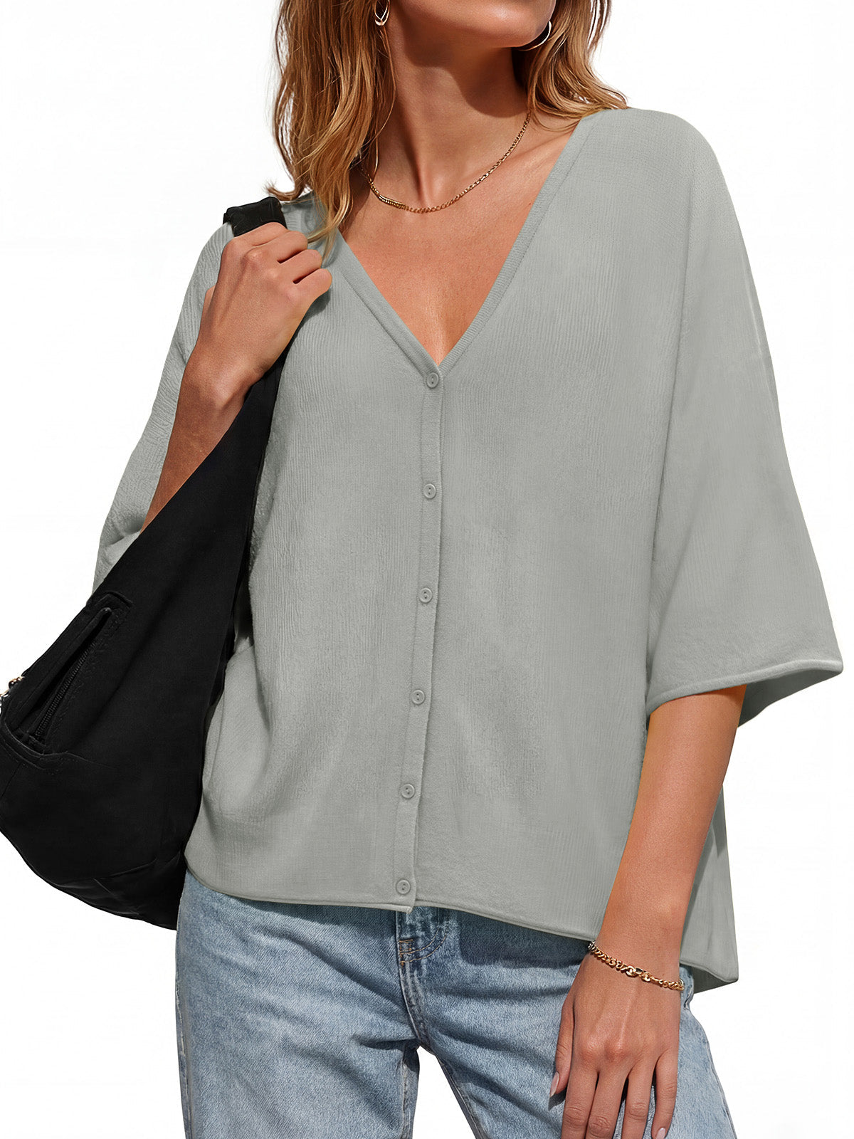 usvara Womens Batwing Half Sleeve Oversized Cardigans