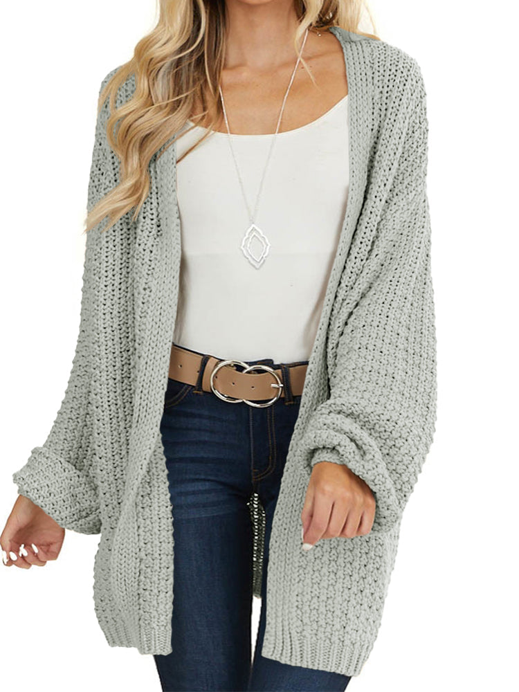 usvara Womens Oversized Open Front Knit Cardigan