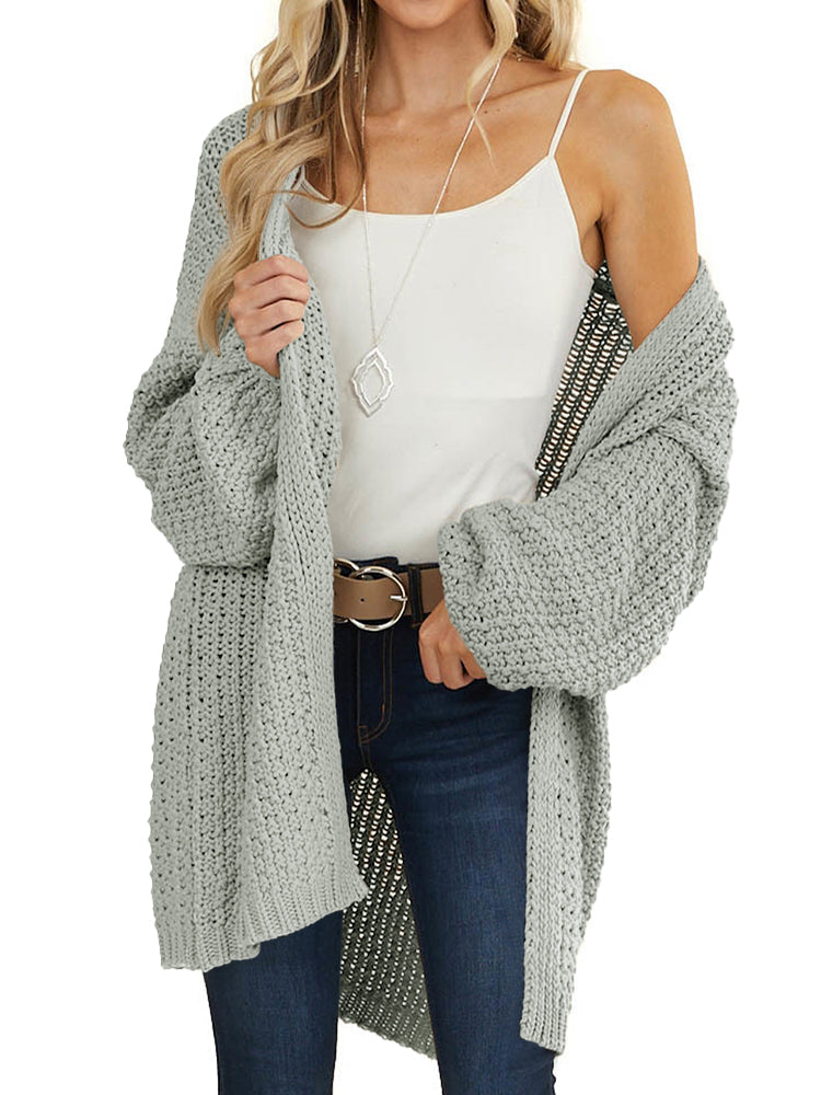 usvara Womens Oversized Open Front Knit Cardigan