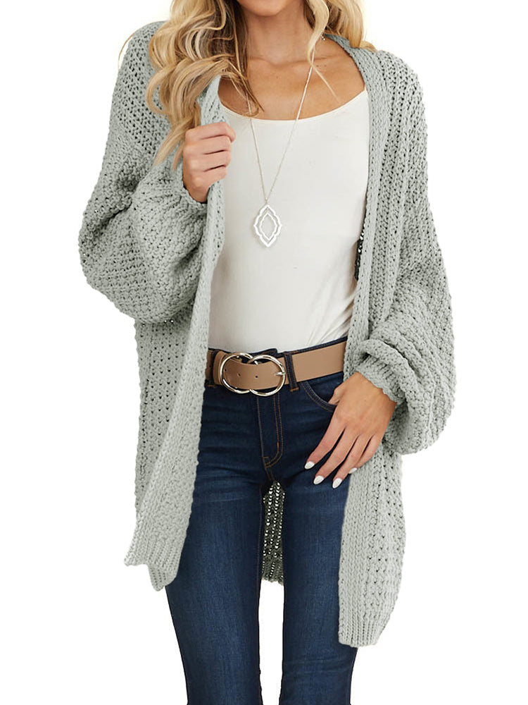 usvara Womens Oversized Open Front Knit Cardigan