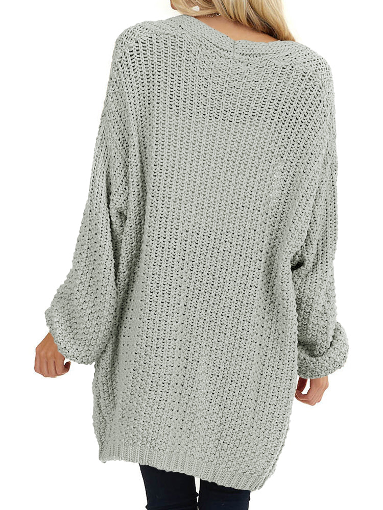usvara Womens Oversized Open Front Knit Cardigan