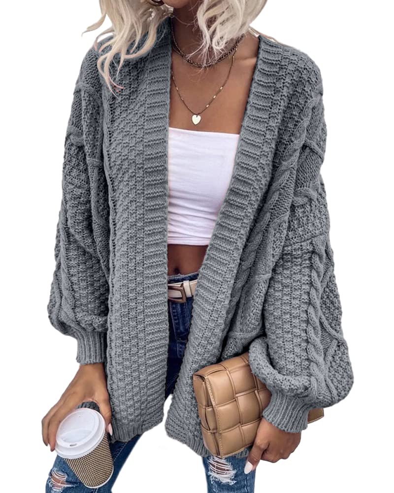 usvara Womens Chunky Cable Knit Cardigan