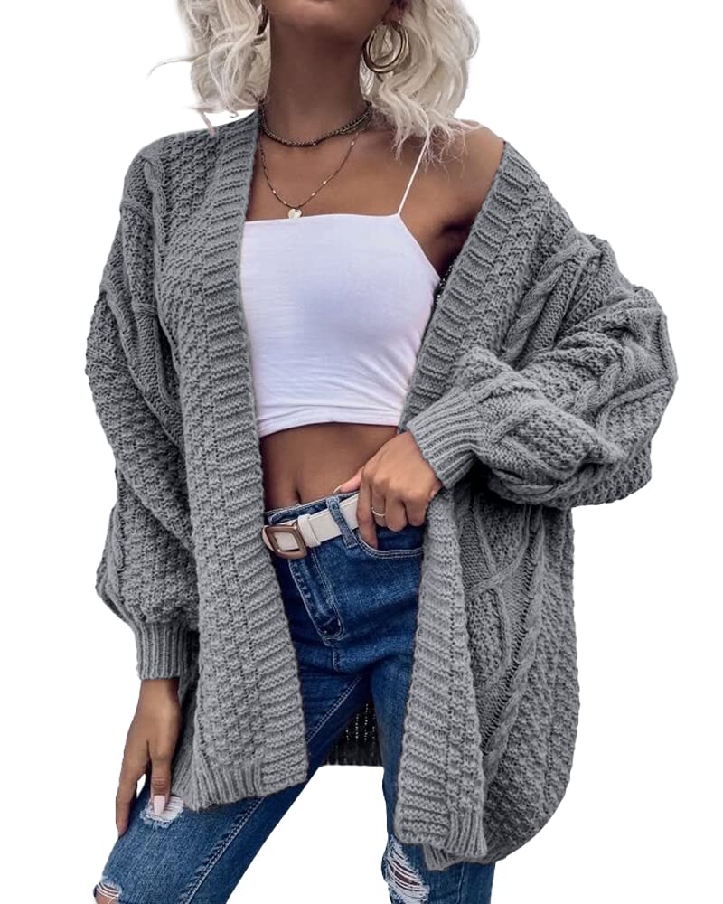 usvara Womens Chunky Cable Knit Cardigan