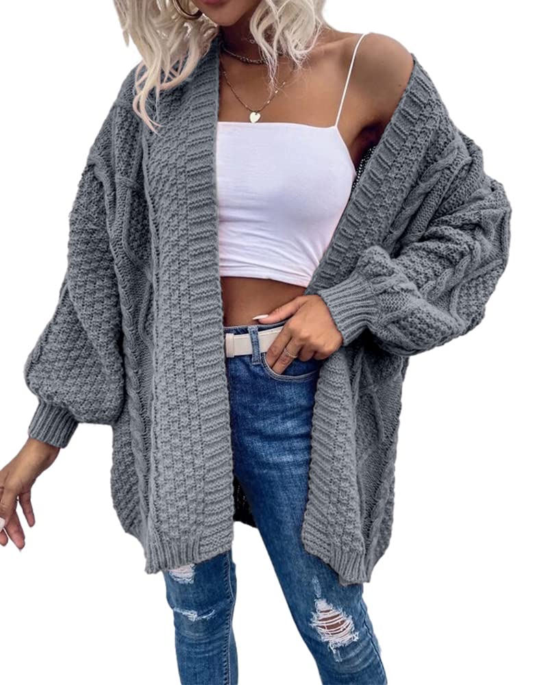 usvara Womens Chunky Cable Knit Cardigan